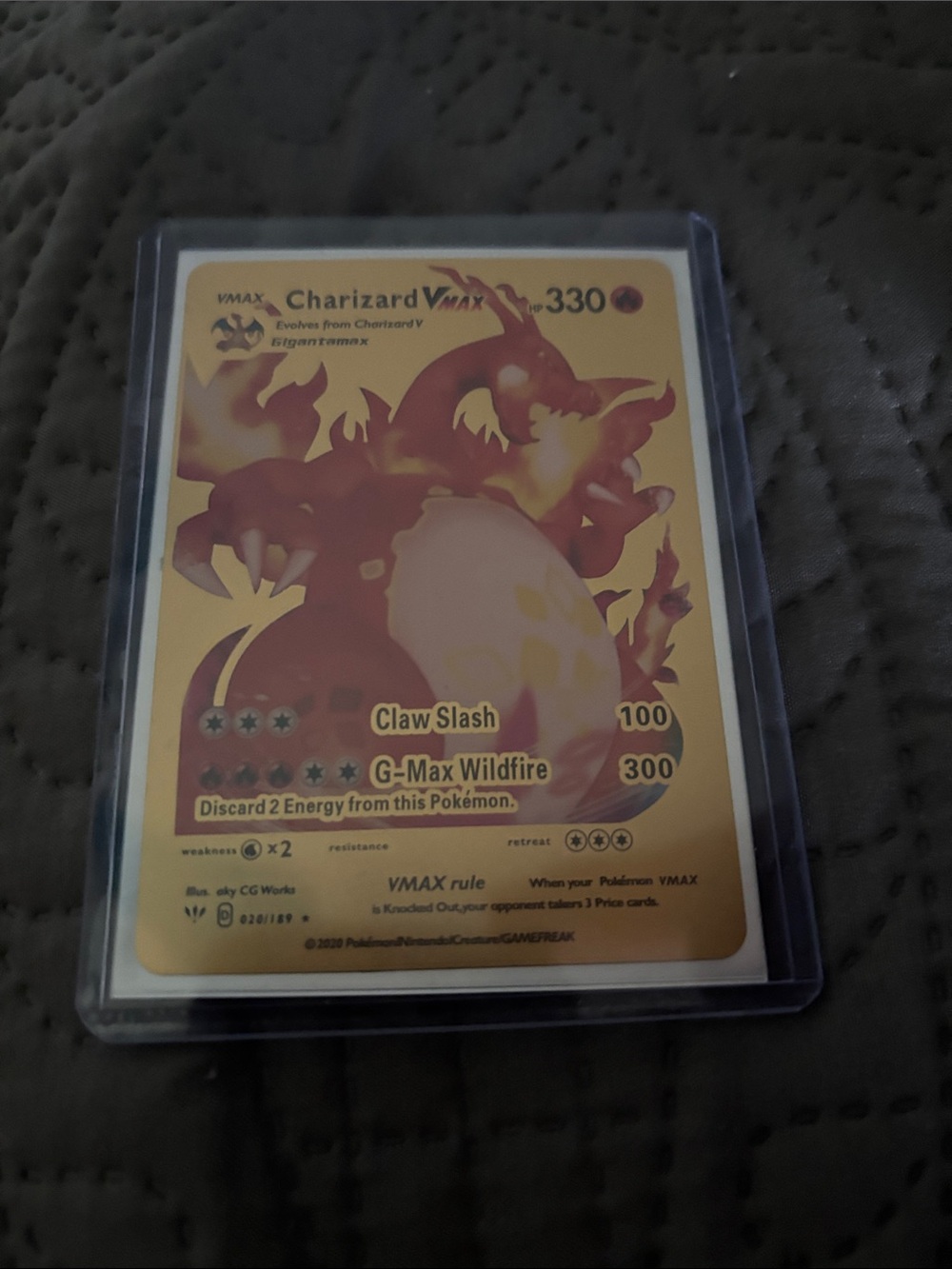 Pokemon Charizard VMAX Collectible Card - Yellow/Orange Artwork